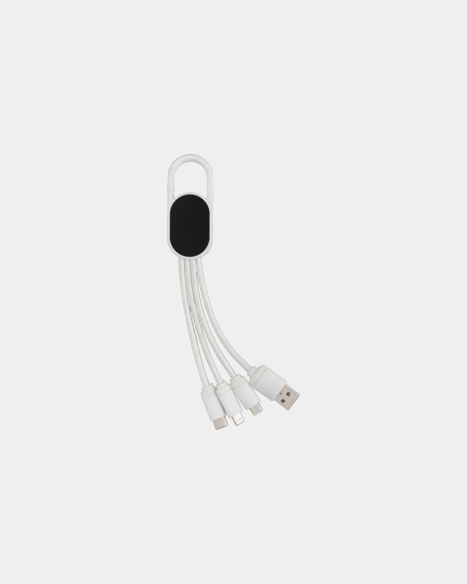 Kabel 4 in 1 mit Karabiner zum Personalisieren - Weiß