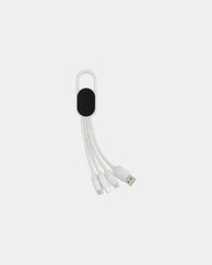 Kabel 4 in 1 mit Karabiner zum Personalisieren - Weiß