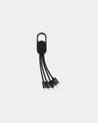 Kabel 4 in 1 mit Karabiner zum Personalisieren - Schwarz