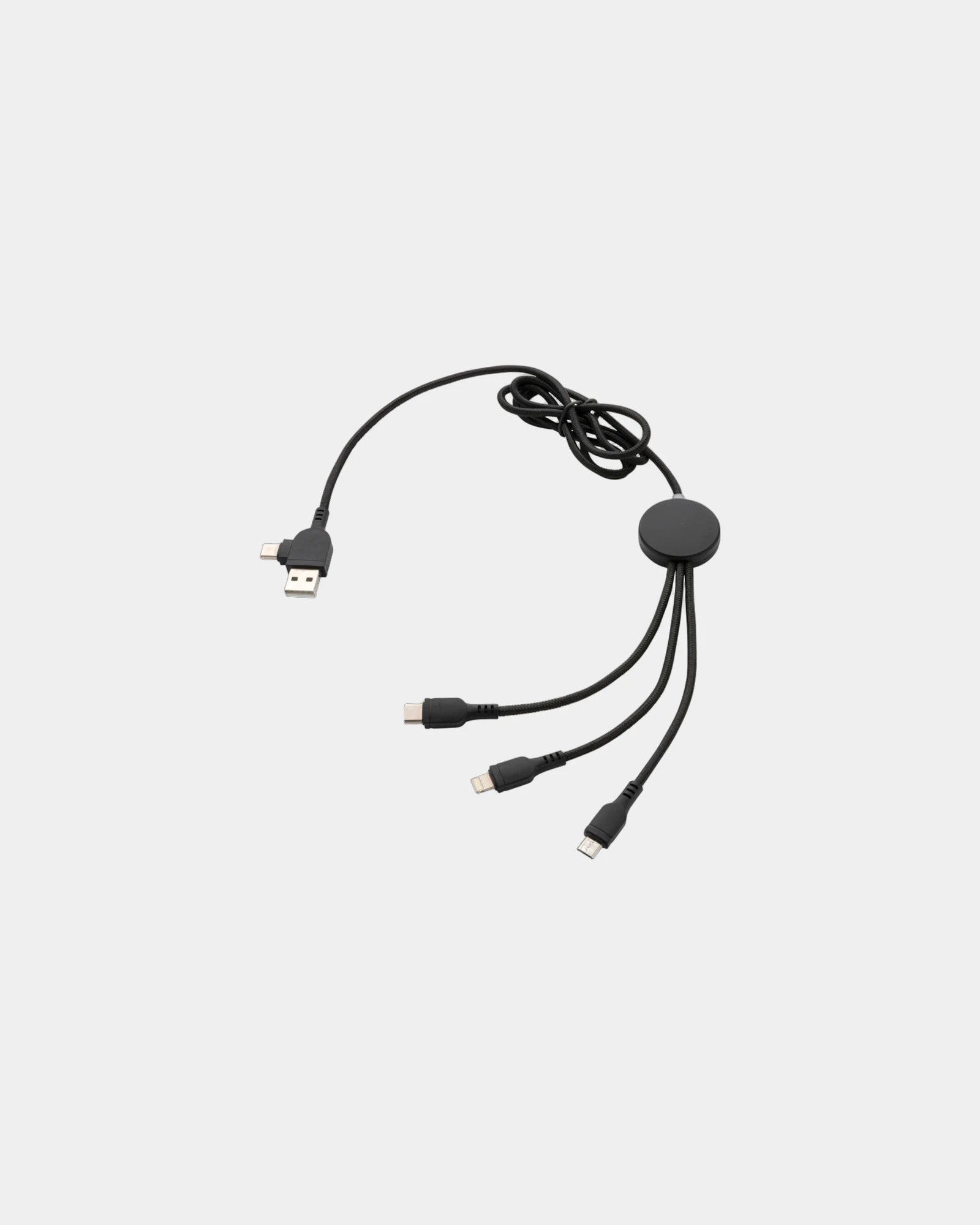 Kabel 6 in 1 Nylon schwarz zum Personalisieren - Schwarz