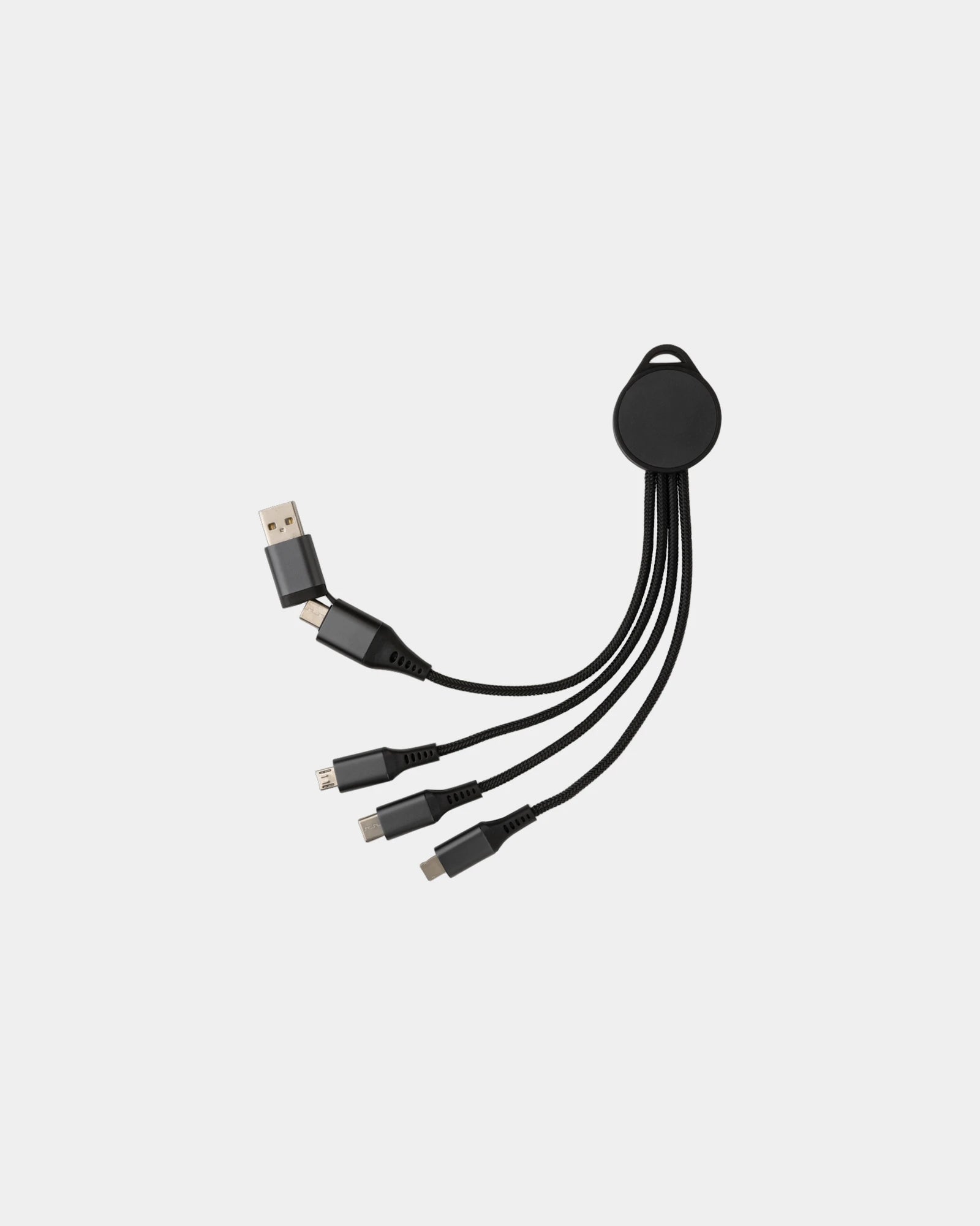 Ladekabel Aluminium recycelt 6-in-1 zum Personalisieren - Grau