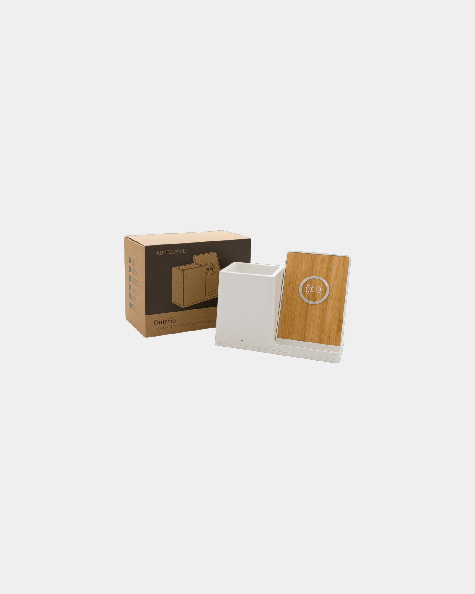 Chargeur 10W mit Stifthalter aus recyceltem ABS zum Personalisieren - 7