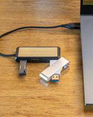 Hub USB ABS recycelt und Bambus zum Personalisieren - 2