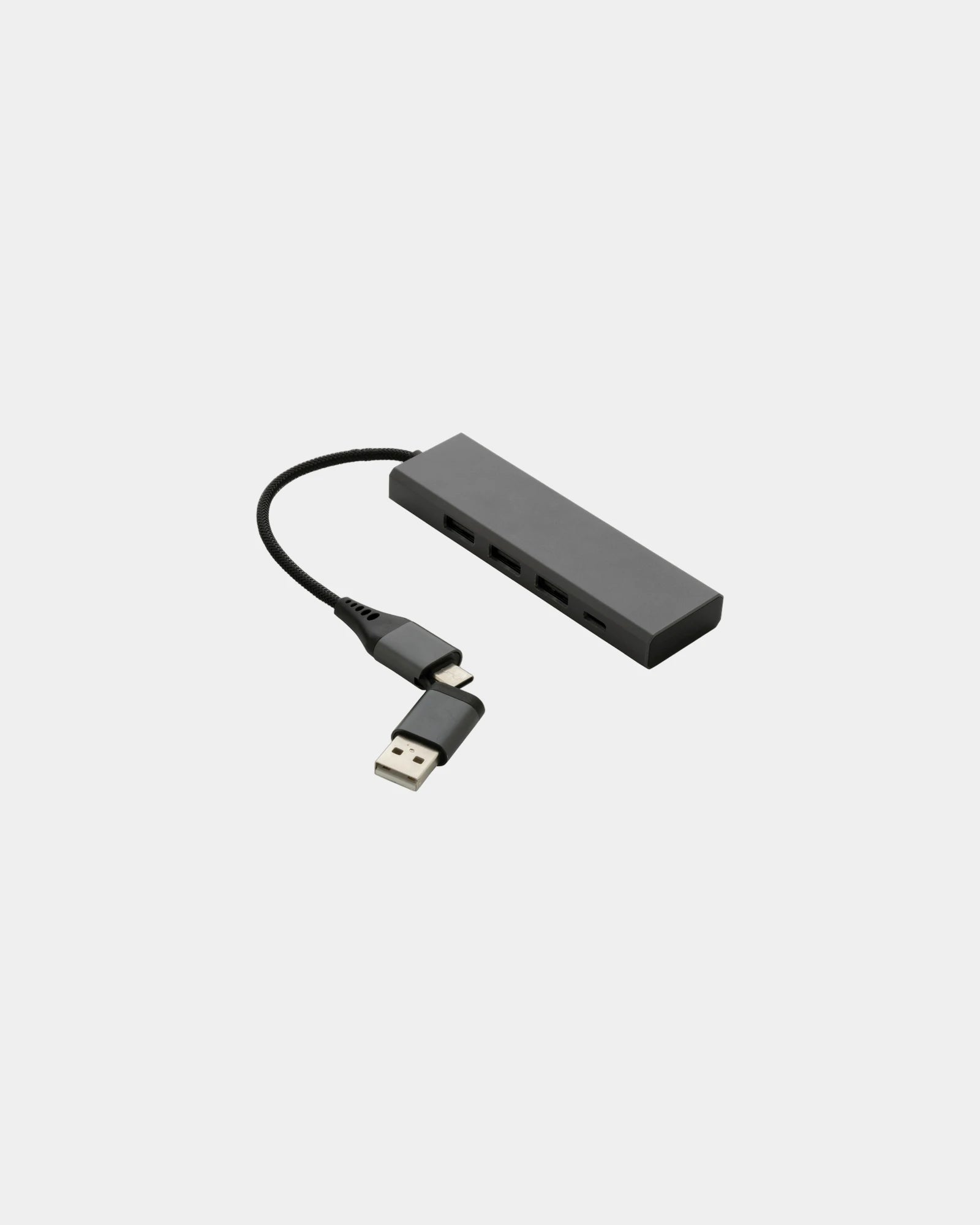 Hub Aluminium recycelt 3 Ports zum Personalisieren - Grau