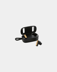 In-Ear-Kopfhörer recycelt ABS und FSC® Bambus zum Personalisieren - Schwarz