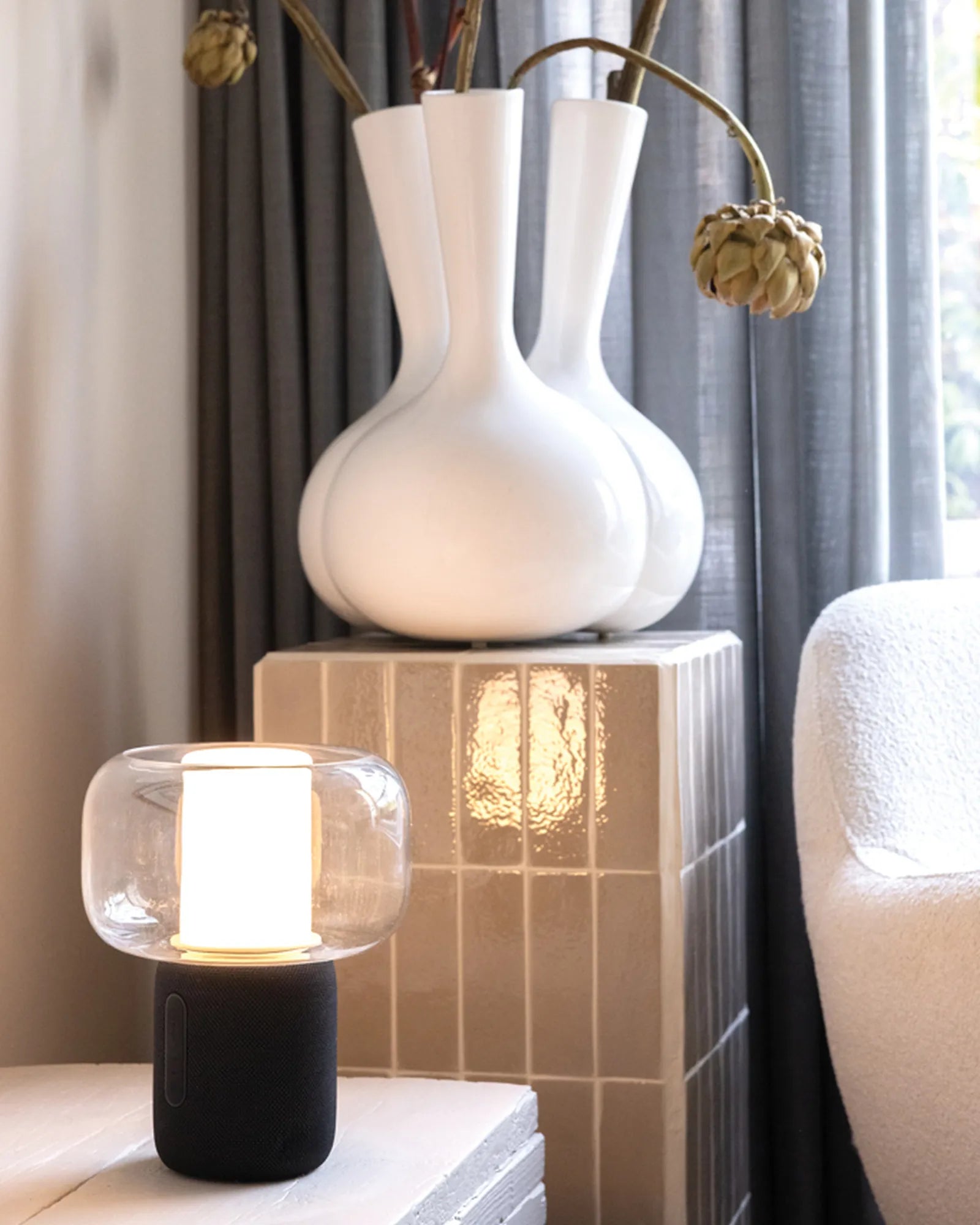 Lampe mit Lautsprecher 10W aus recyceltem Kunststoff zum Personalisieren - 8
