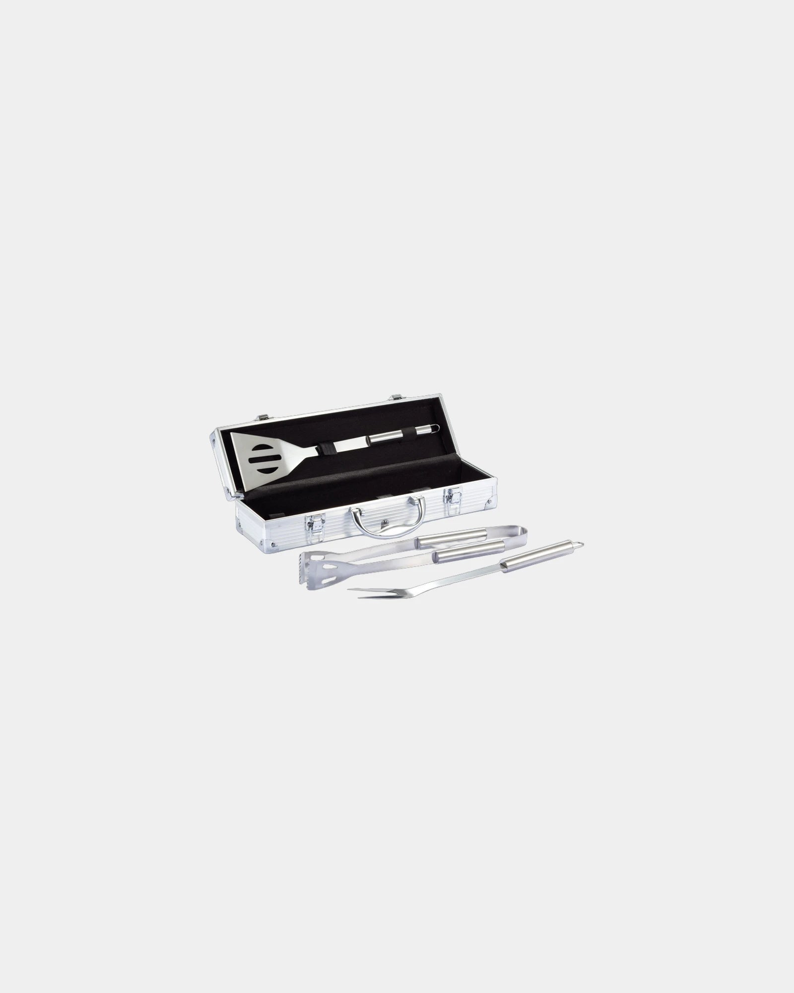 Set aus 3 Edelstahl-Barbecue-Zubehör zum Personalisieren - Silber