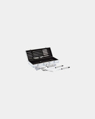 Set für BBQ 12-teilig Edelstahl zum Personalisieren - Silber