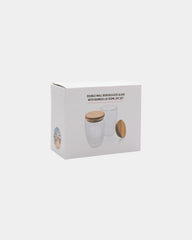 Set 2 Verres doppelwandig 350ml mit Bambusdeckel zum Personalisieren