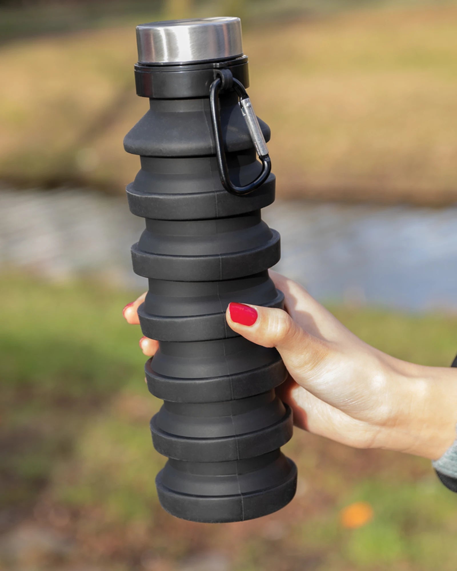 Wasserflasche silikon faltbar 550ml zum Personalisieren - 6