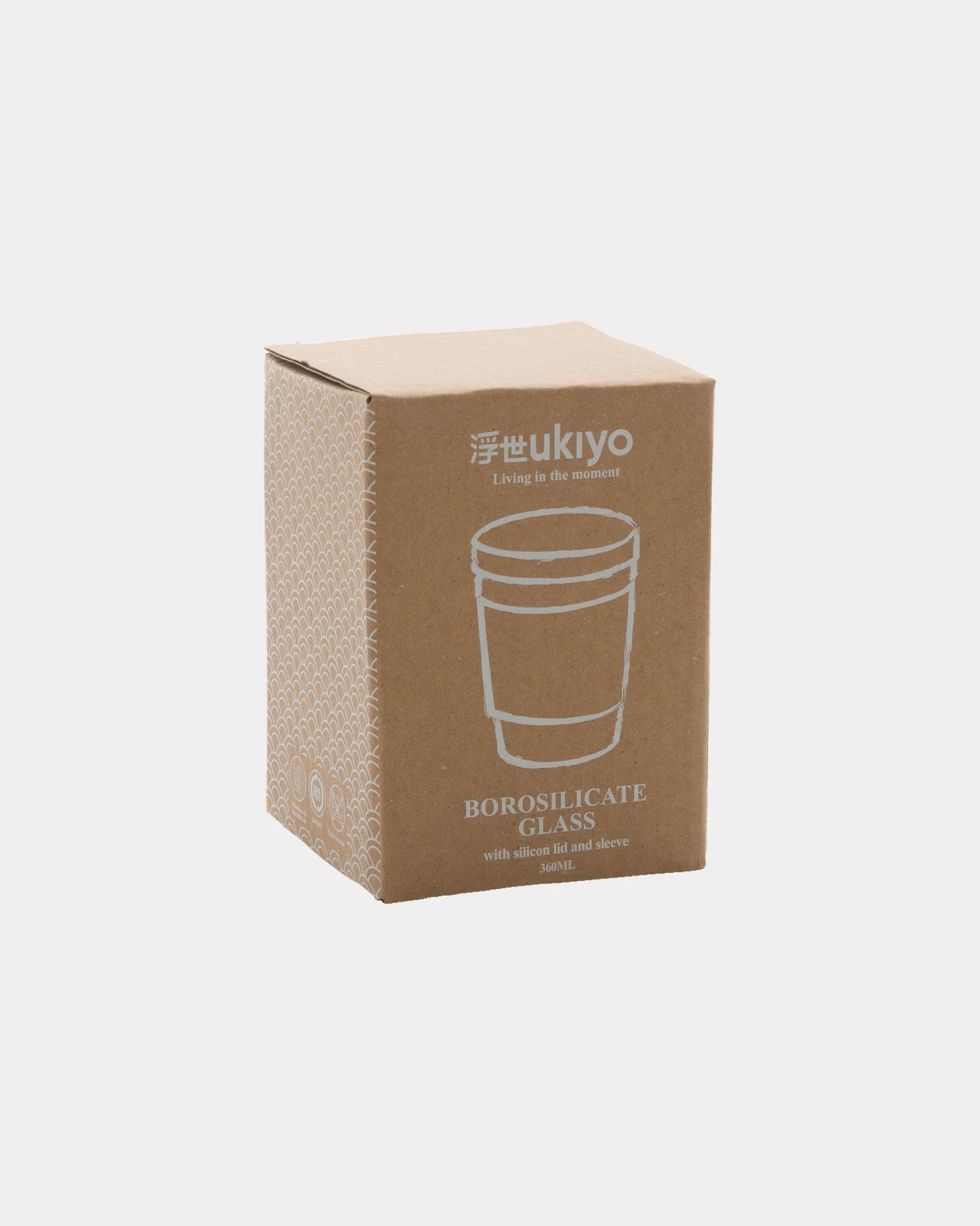 Verre 360ml borosilikat mit Silikonmanschette zum Personalisieren