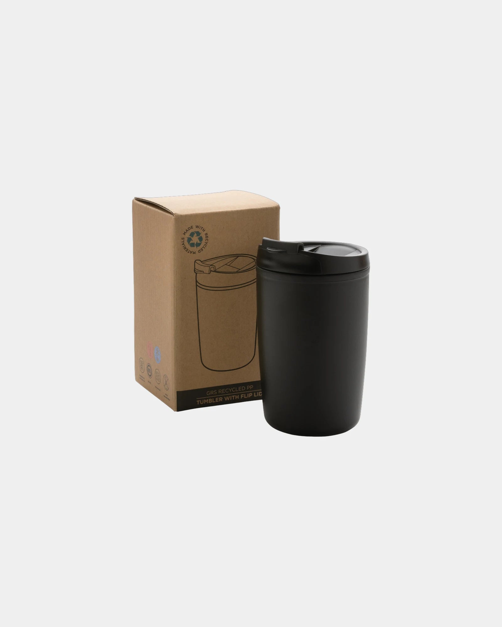 Mug PP recycelt GRS mit Klappdeckel zum Personalisieren - 1