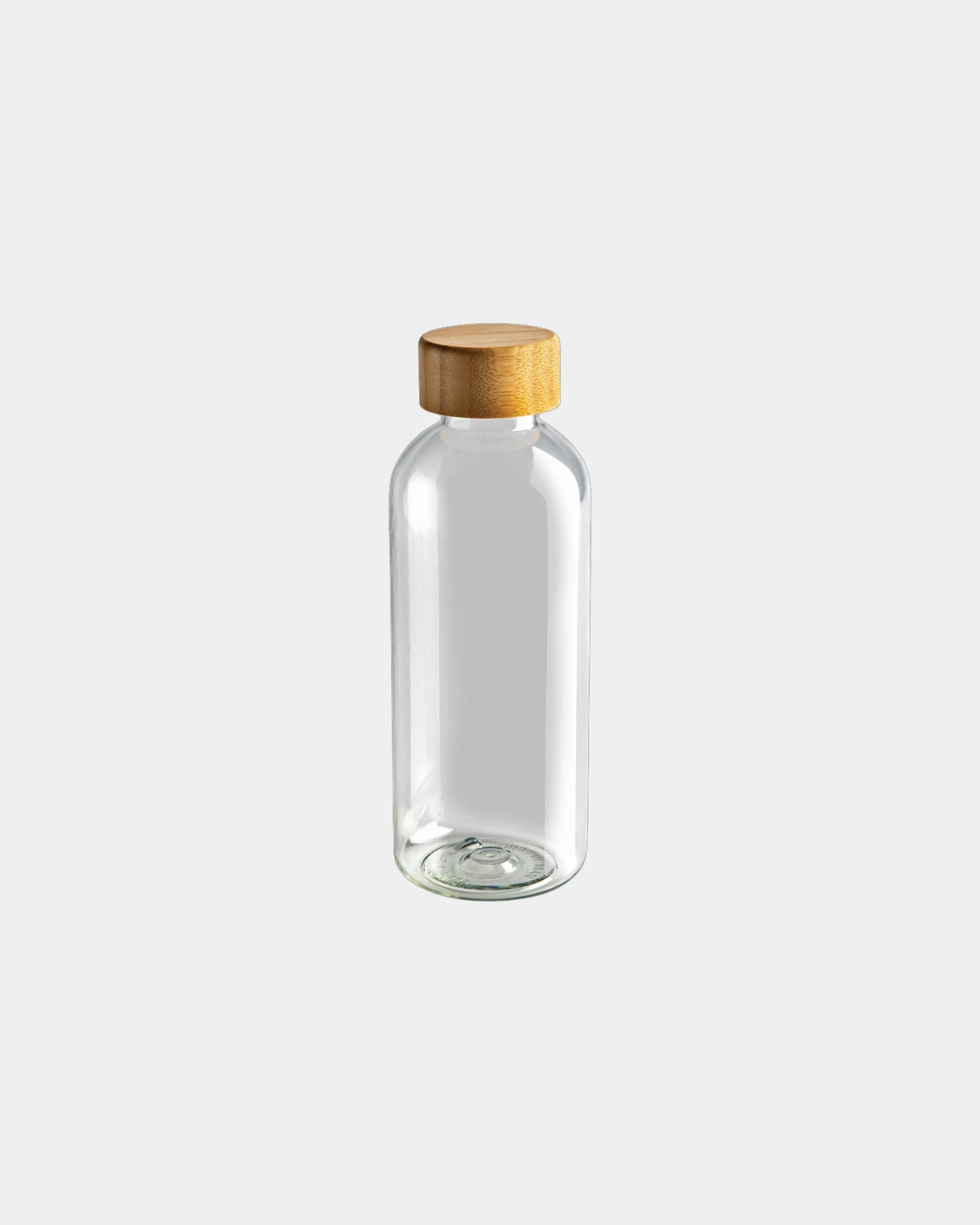 Trinkflasche rPET 600ml mit Bambusdeckel zum Personalisieren - Transparent