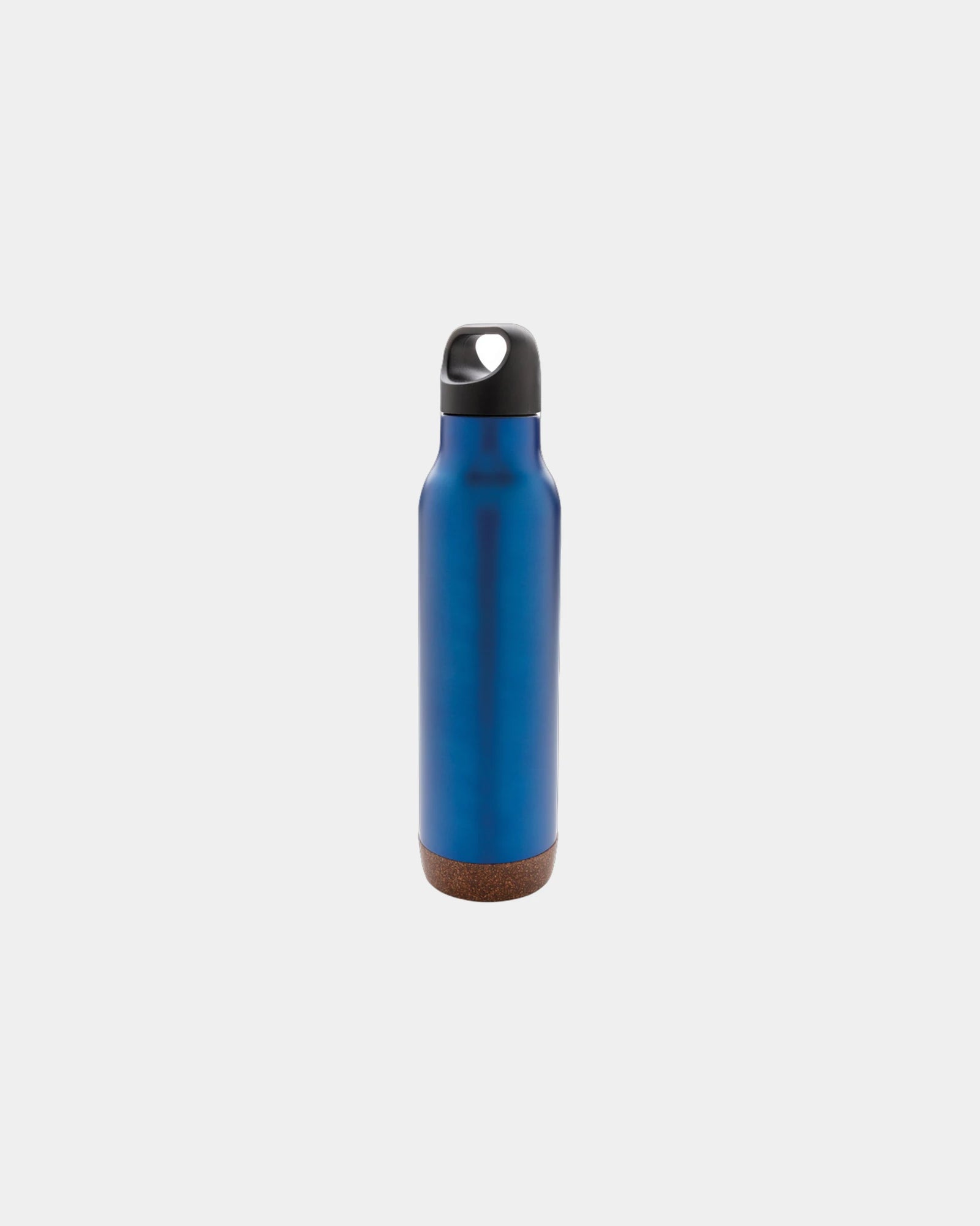 Isolierflasche Edelstahl 600ml mit Kork-Finish zum Personalisieren - Blau