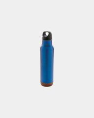 Isolierflasche Edelstahl 600ml mit Kork-Finish zum Personalisieren - Blau