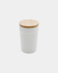 Mug 300ml PP recycelt mit Bambusdeckel zum Personalisieren - Weiß