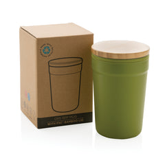 Mug 300ml PP recycelt mit Bambusdeckel zum Personalisieren - 11