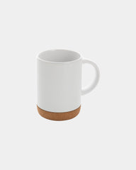 Becher 280ml Keramik mit Korkboden zum Personalisieren - Weiß