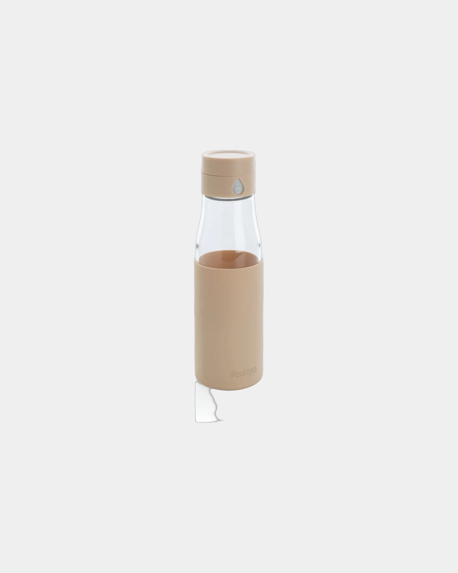 Wasserflasche Glas 600ml zum Personalisieren - Braun