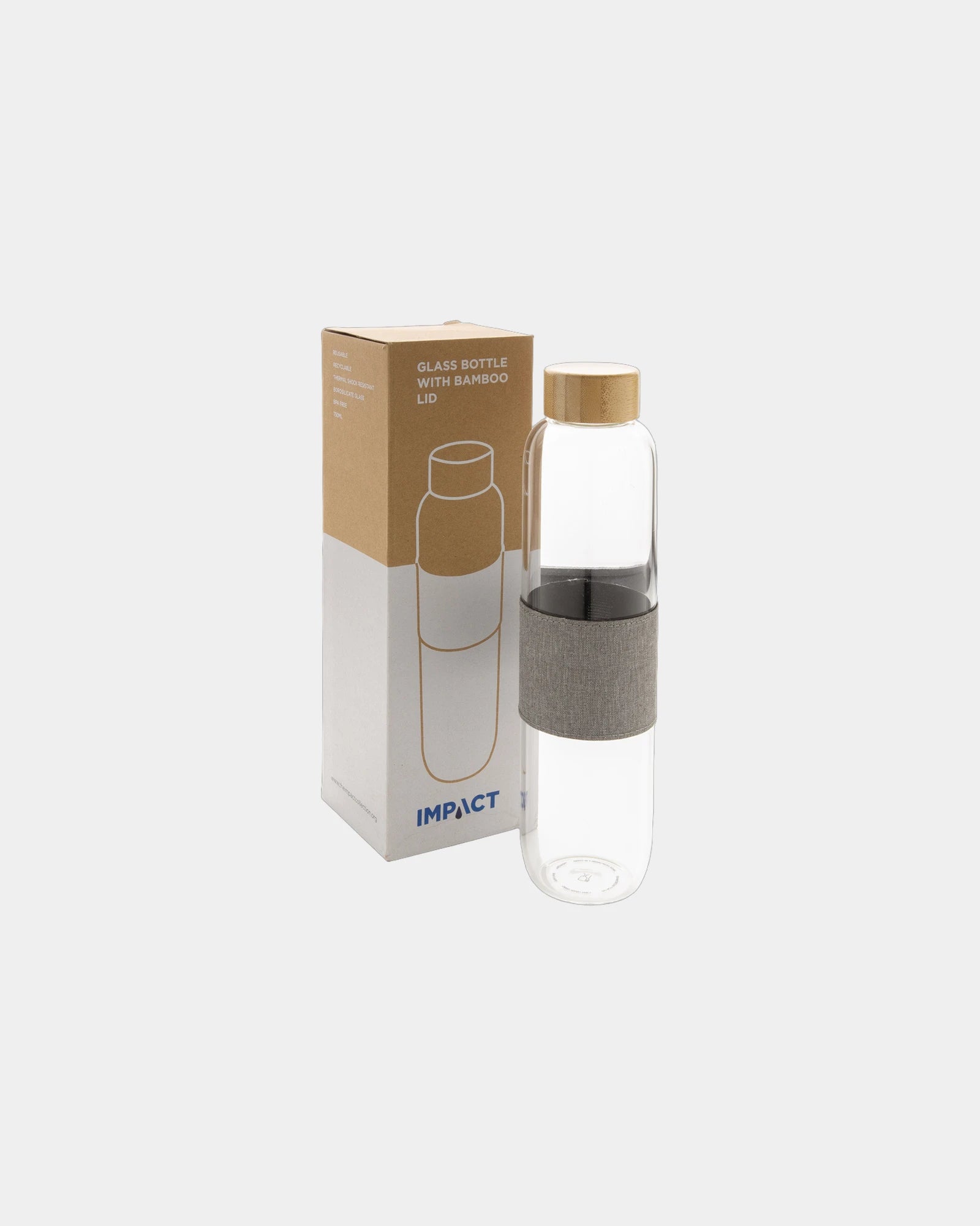 Trinkflasche Glas mit Bambusdeckel 750ml zum Personalisieren - 2