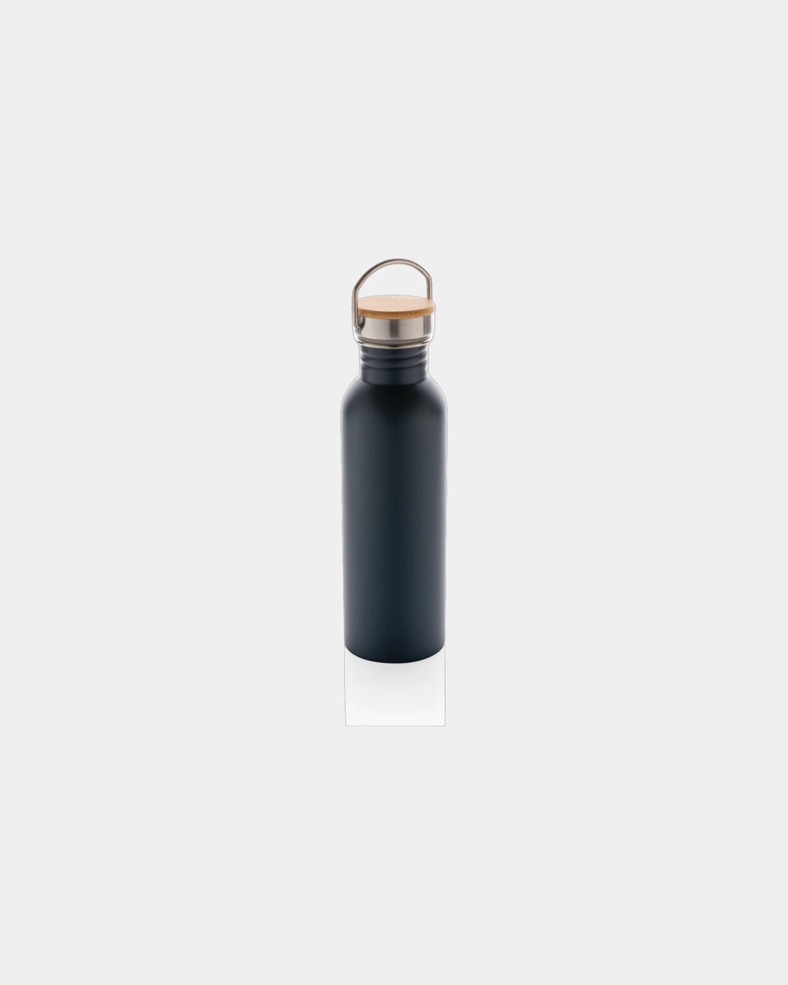 Edelstahl Trinkflasche mit Bambusdeckel 710ml zum Personalisieren - Blau