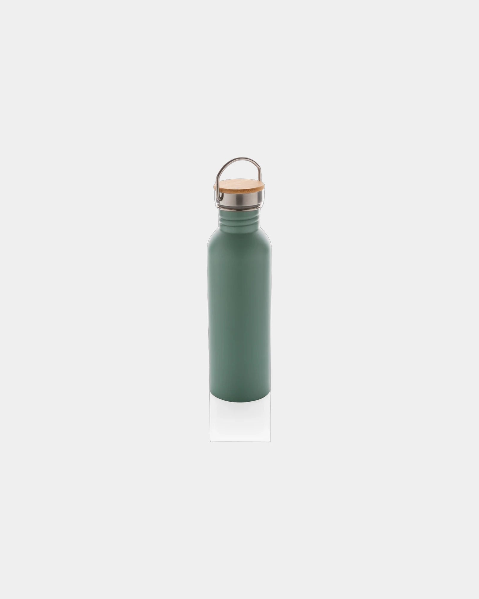 Edelstahl Trinkflasche mit Bambusdeckel 710ml zum Personalisieren - Grün