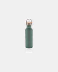 Edelstahl Trinkflasche mit Bambusdeckel 710ml zum Personalisieren - Grün