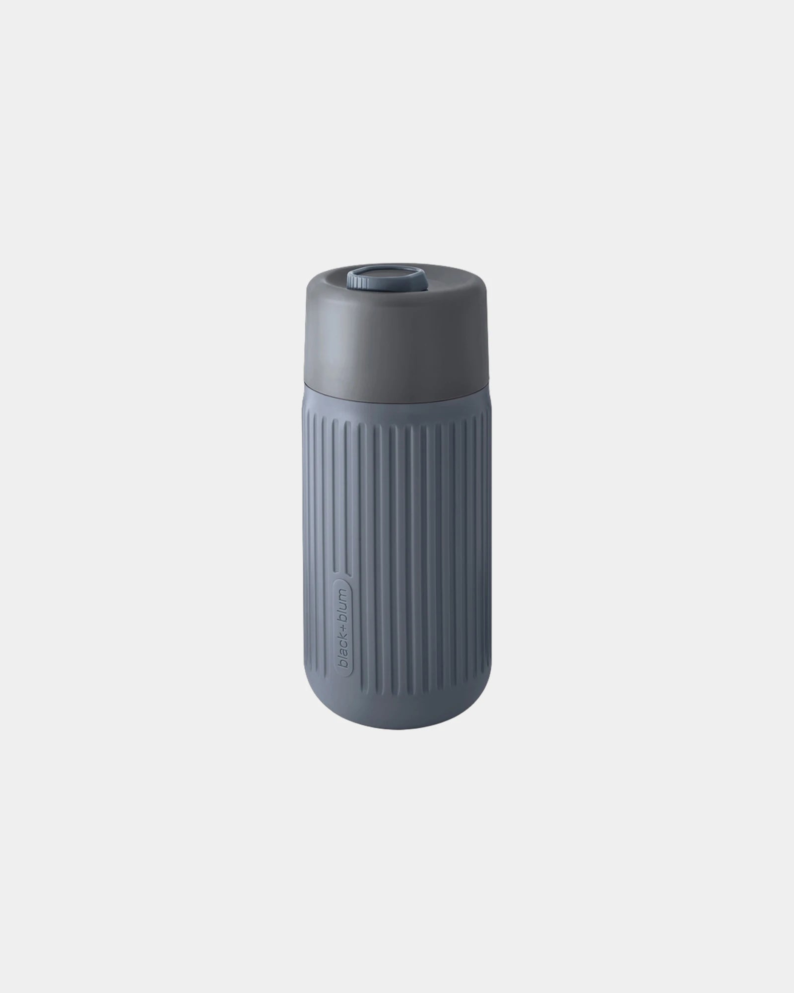 Trinkbecher Glas 340ml Black+Blum zum Personalisieren - Grau
