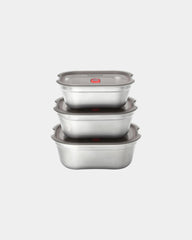 Set von 3 Edelstahl-Mahlzeitboxen Black+Blum zum Personalisieren - 1