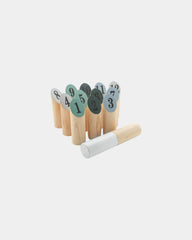 Spielset Skandinavische Kegel aus Holz zum Personalisieren - Braun