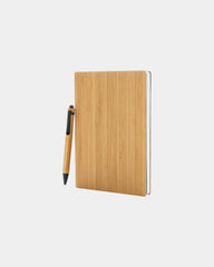 Notizbuch Set A5 Bambus mit Stift zum Personalisieren - Braun