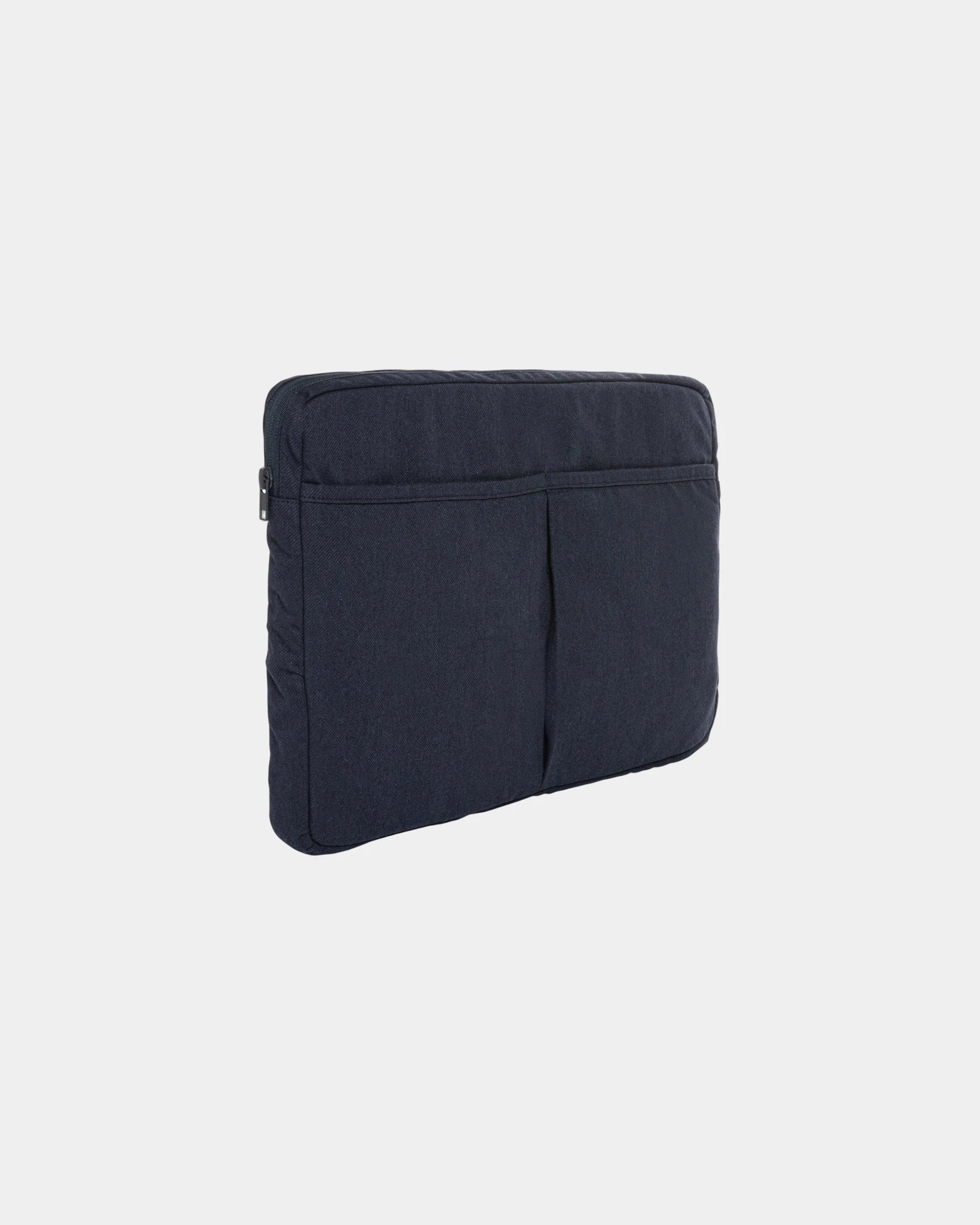 Pochette für Laptop 15,6" aus recycelter Baumwolle zum Personalisieren - Marineblau
