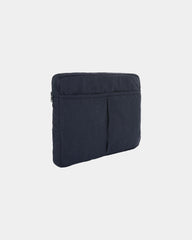 Pochette für Laptop 15,6" aus recycelter Baumwolle zum Personalisieren - Marineblau