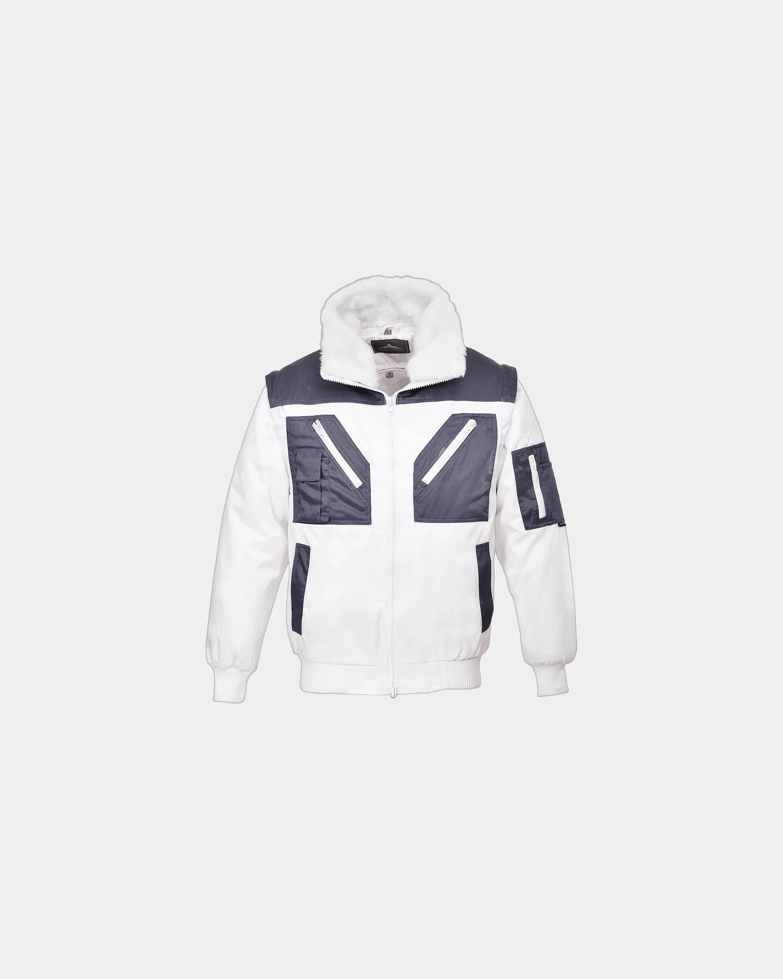 Blouson Pilote bicolore zum Personalisieren - Weiß