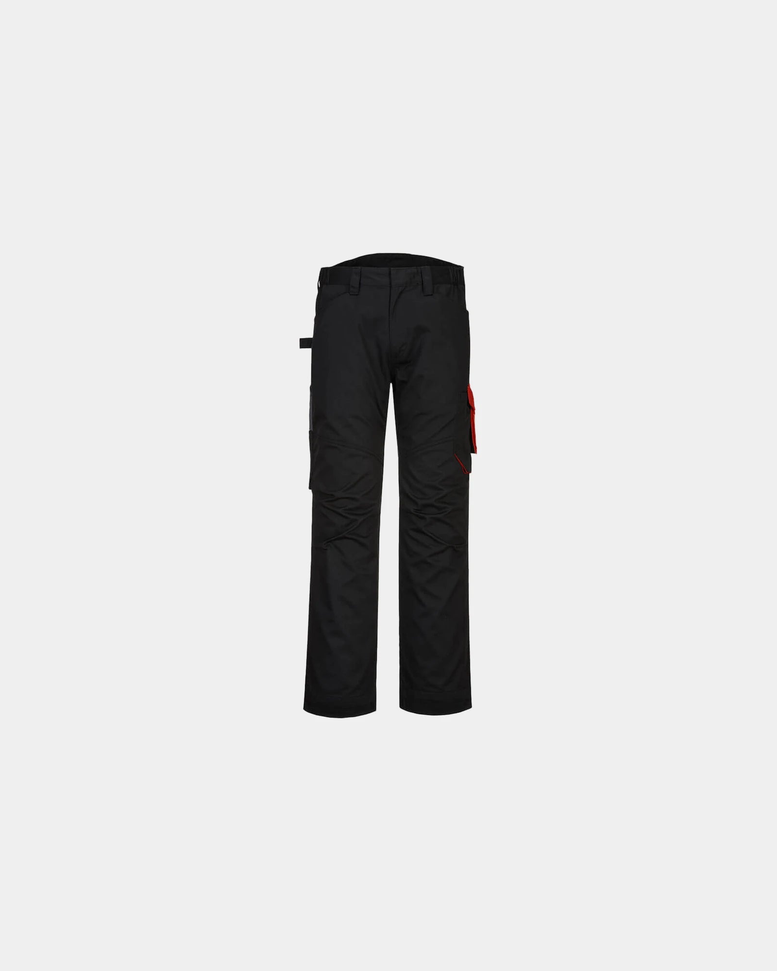 Pantalon Service Polycoton Portwest PW2 zum Personalisieren - Schwarz-Rot
