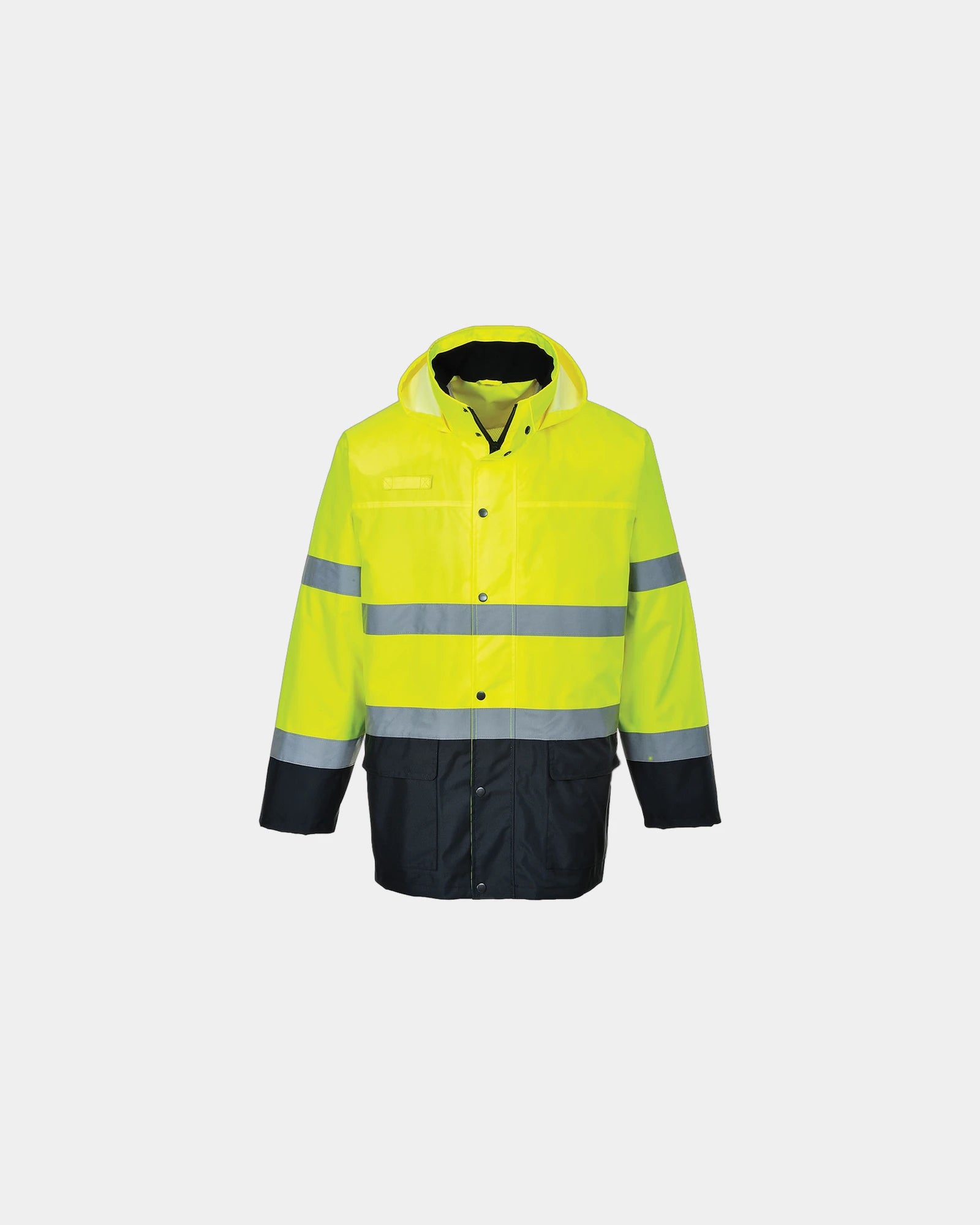 Regenjacke Hi-Vis bicolore zum Personalisieren - Gelb-Marineblau