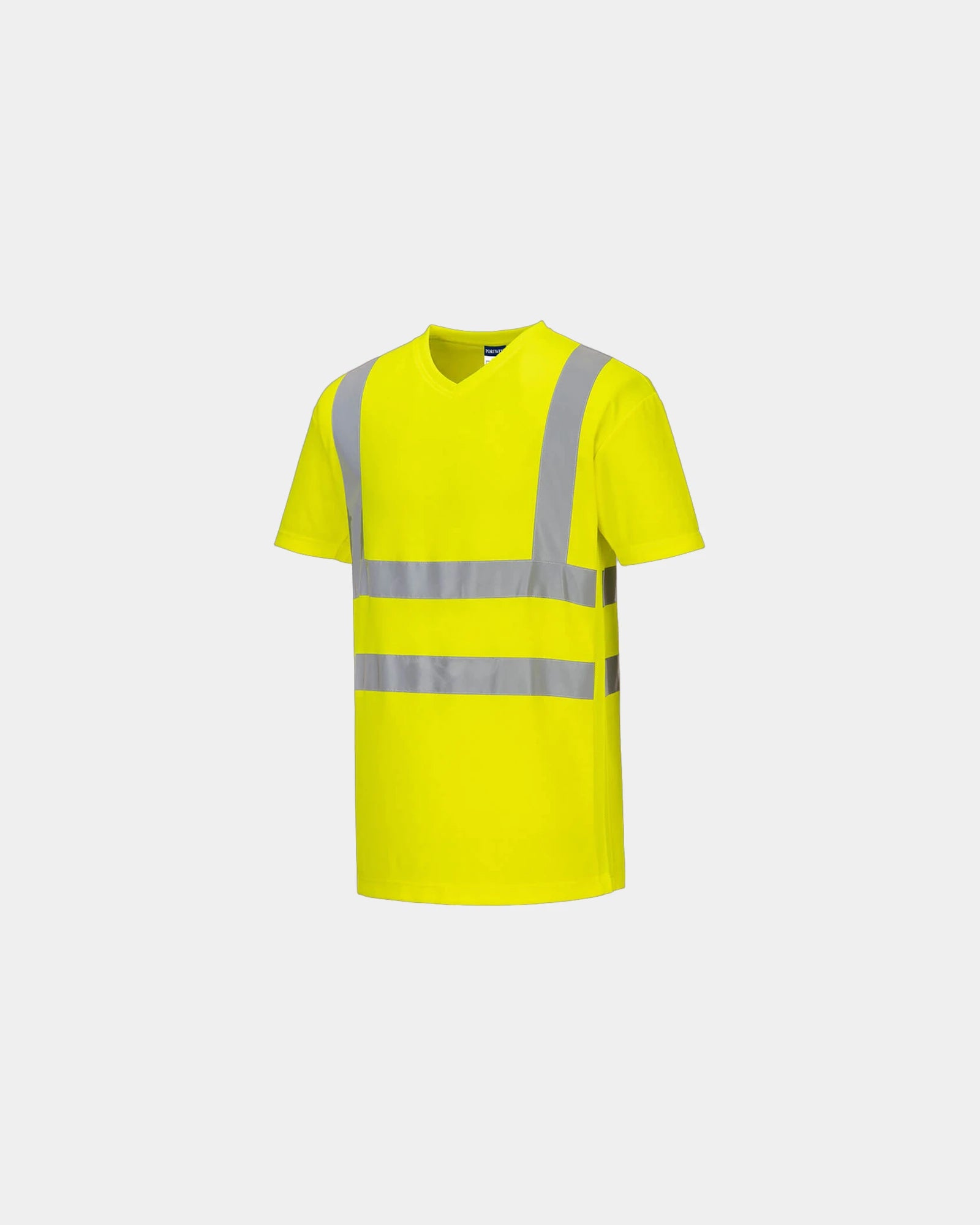 T-Shirt mit V-Ausschnitt und seitlichen Einsätzen zum Personalisieren - Gelb
