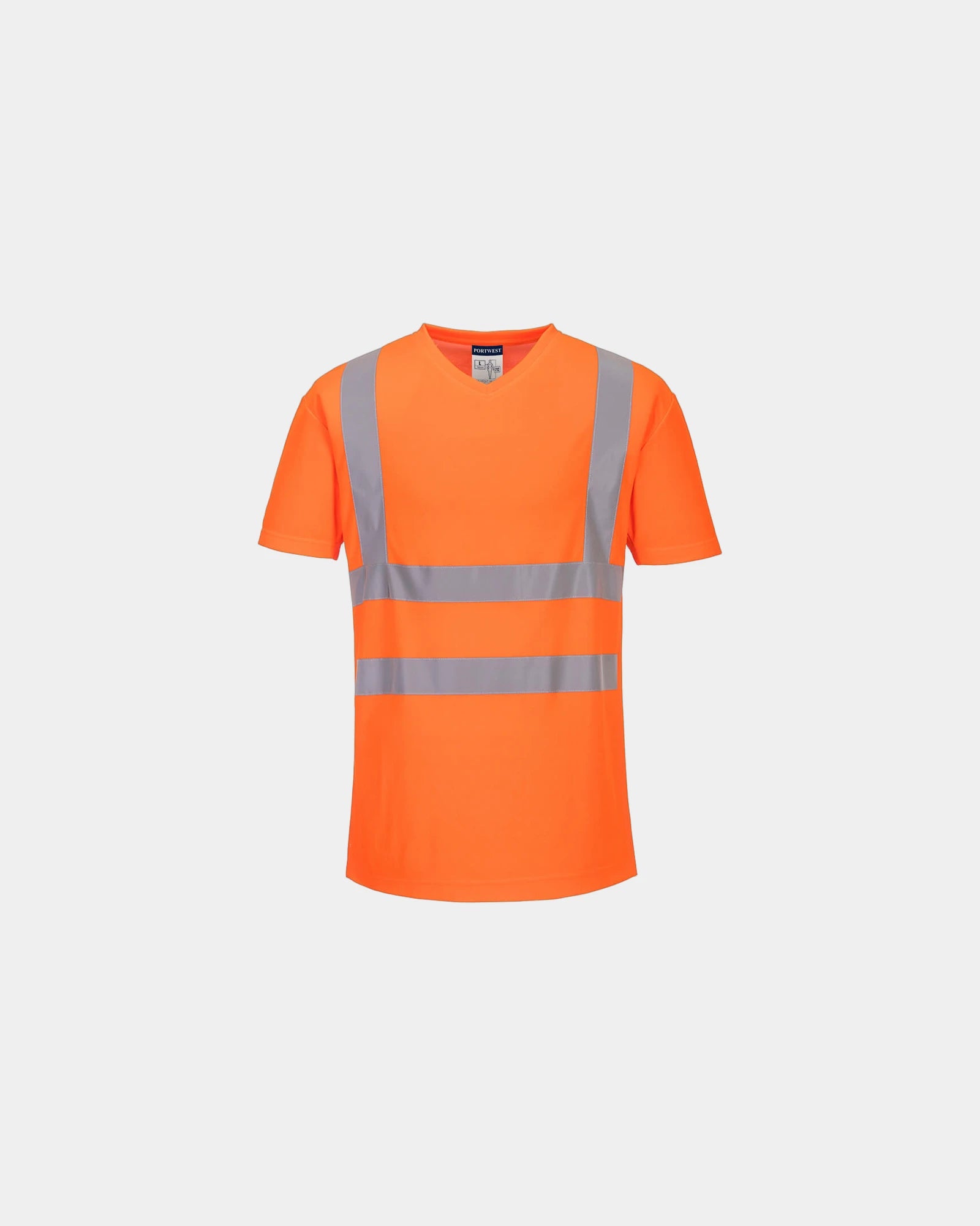T-Shirt mit V-Ausschnitt und seitlichen Einsätzen zum Personalisieren - Orange