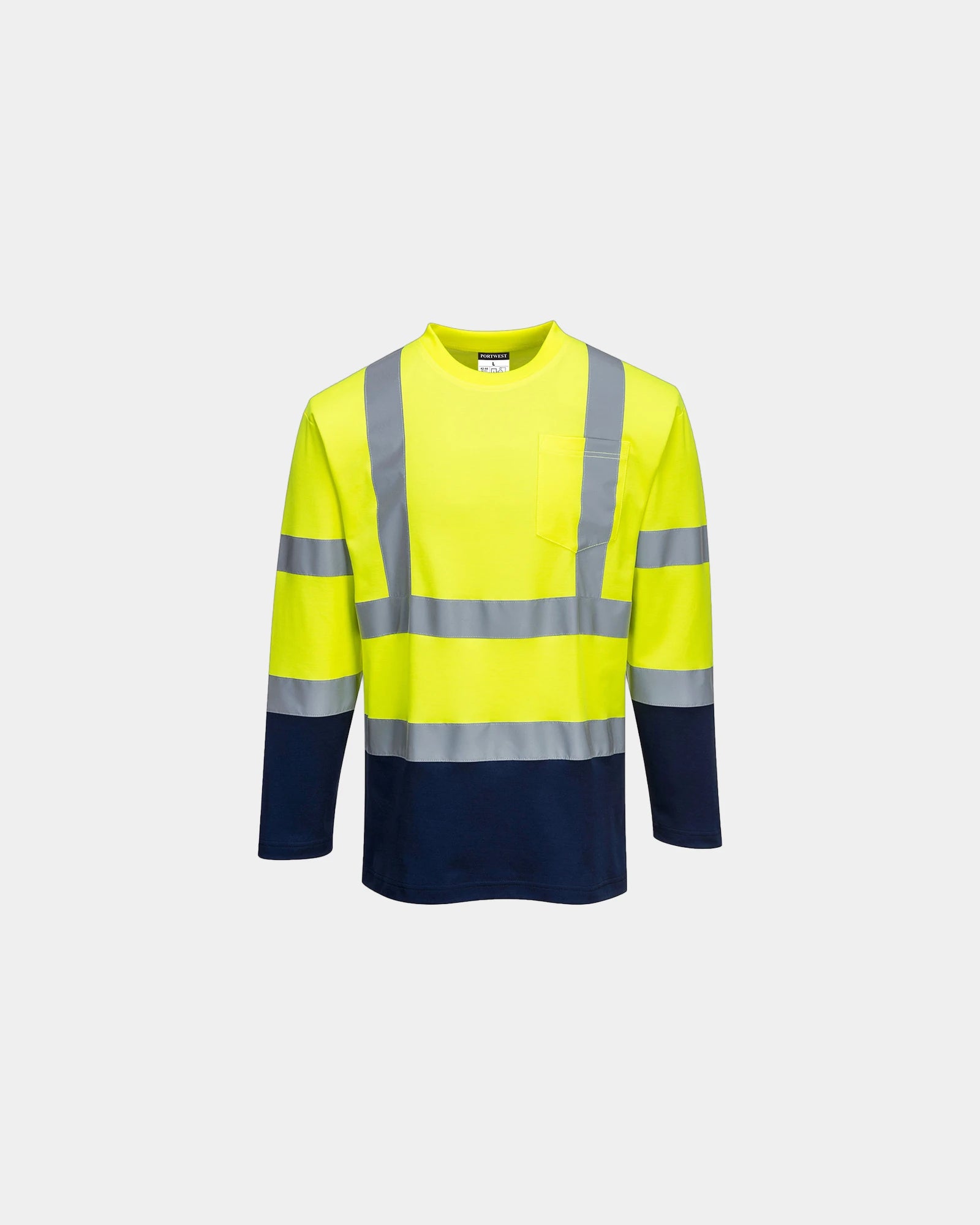 T-Shirt Baumwolle Comfort zum Personalisieren - Gelb-Marineblau