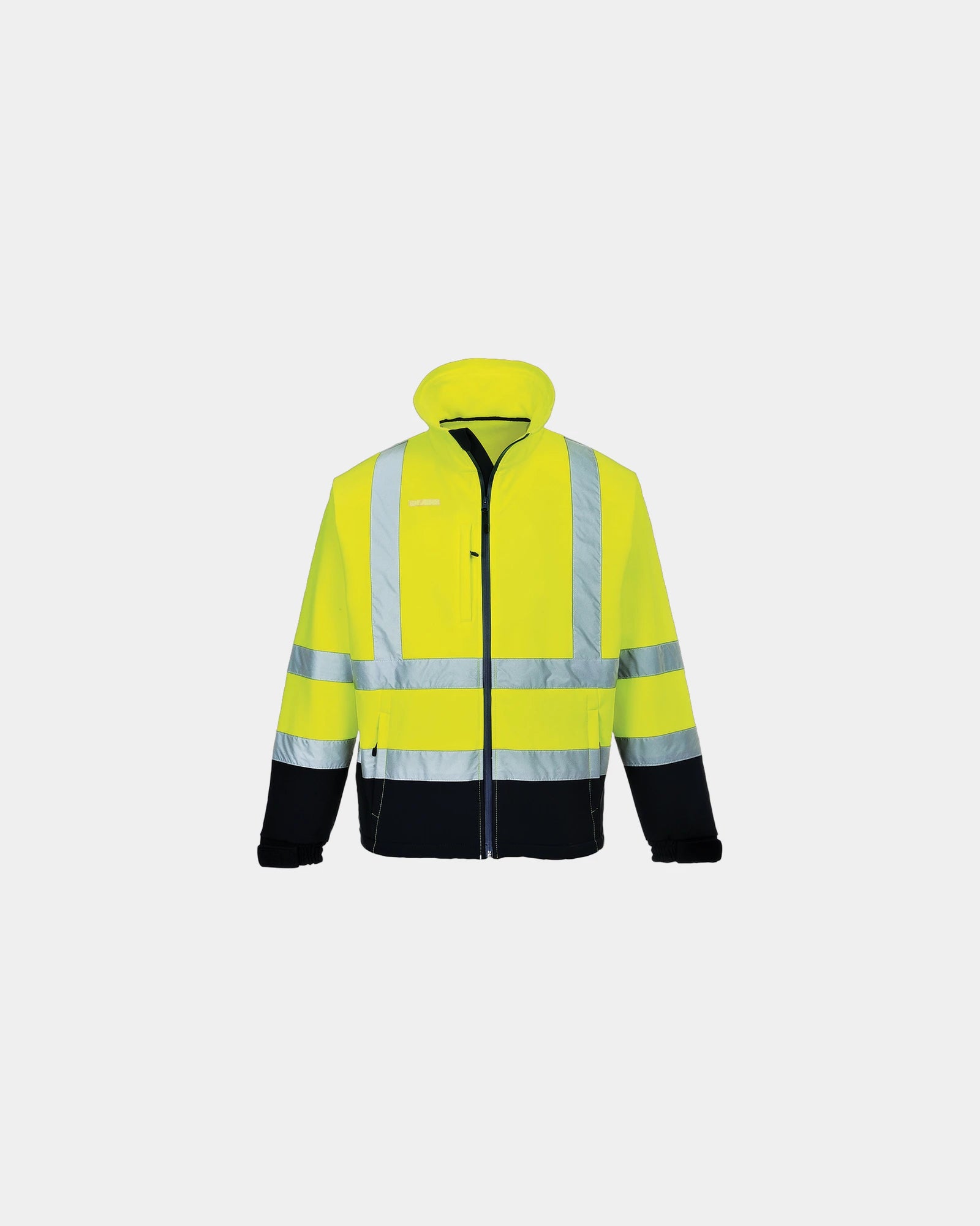 Softshelljacke bicolor Hi-Vis zum Personalisieren - Gelb-Marineblau