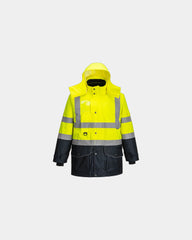 Parka Hi-Vis Trafic Kontrast zum Personalisieren - Gelb-Marineblau