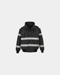 Bomberjacke Iona 3 in 1 zum Personalisieren - Schwarz-Himmelblau
