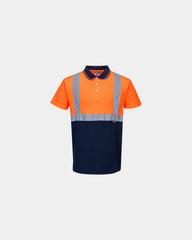 Poloshirt HiVis Bicolore 100% Polyester zum Personalisieren - Orange