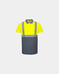 Poloshirt HiVis Bicolore 100% Polyester zum Personalisieren - Gelb-Grün
