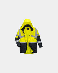Parka Bicolore Respirant zum Personalisieren - Gelb-Marineblau