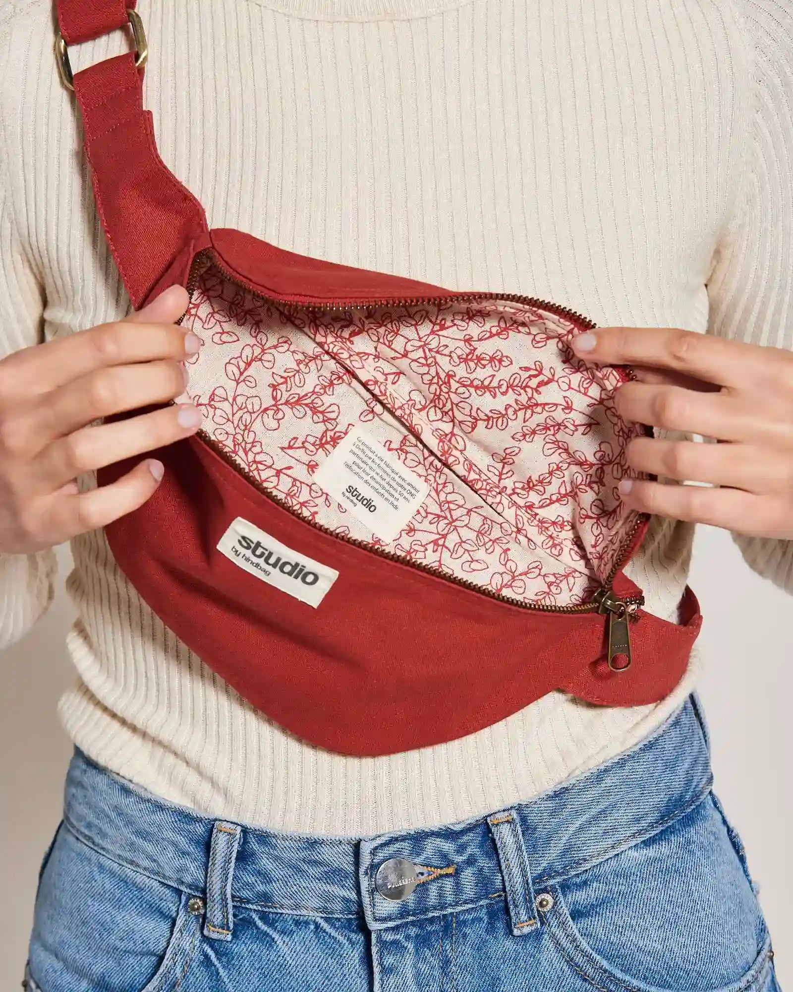 Bauchtasche aus Bio-Baumwolle Hindbag Valentine zum Personalisieren - 15