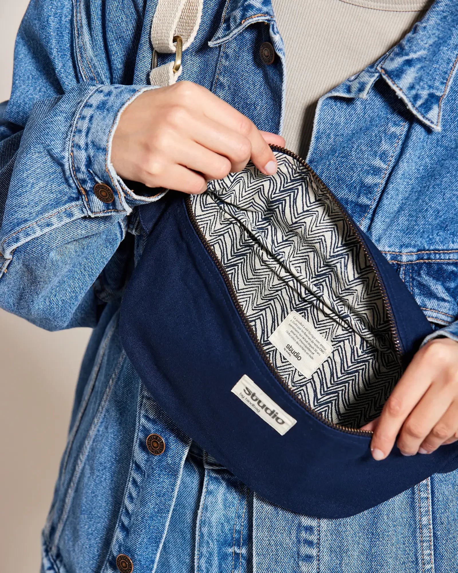 Bauchtasche aus Bio-Baumwolle Hindbag Antoine zum Personalisieren