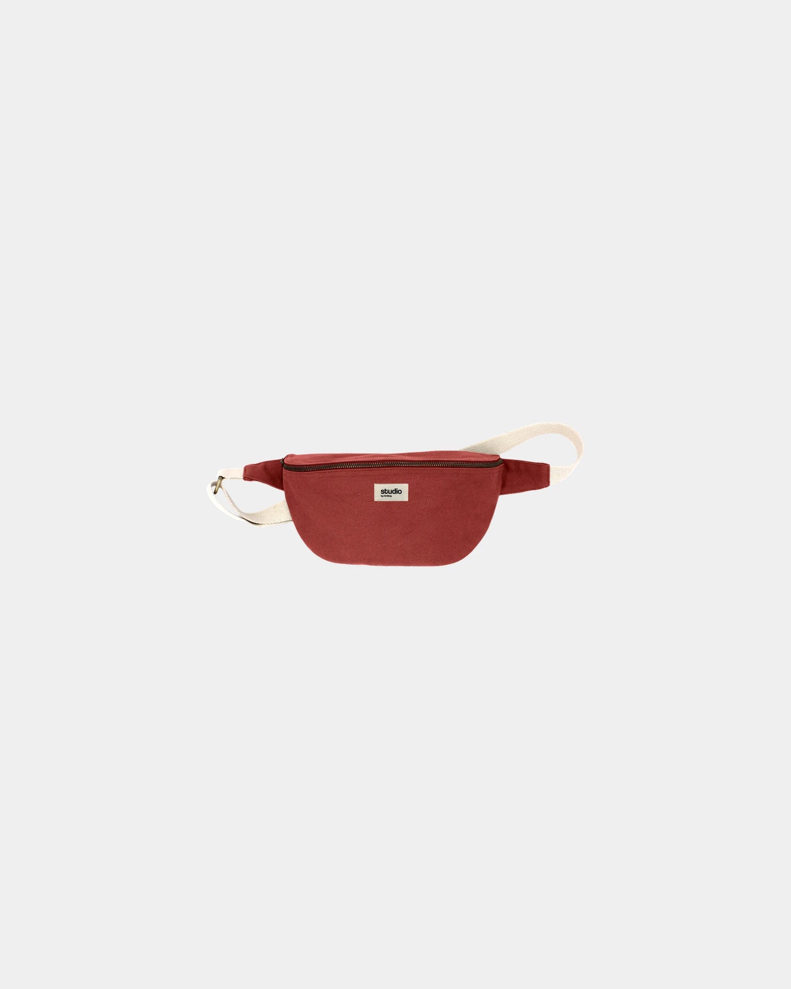 Bauchtasche aus Bio-Baumwolle Hindbag Antoine zum Personalisieren - Ziegelrot