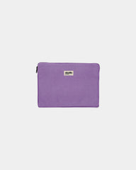 Laptophülle aus Bio-Baumwolle Hindbag Léo 15" zum Personalisieren - Lavendel
