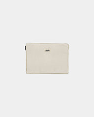 Laptophülle aus Bio-Baumwolle Hindbag Léo 15" zum Personalisieren - Ecru